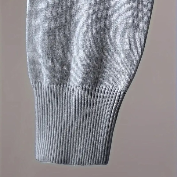 2pcs Knitwear Set V-Neck Long Sleeve Top and Solid Color Pants - Picture 7 of 7